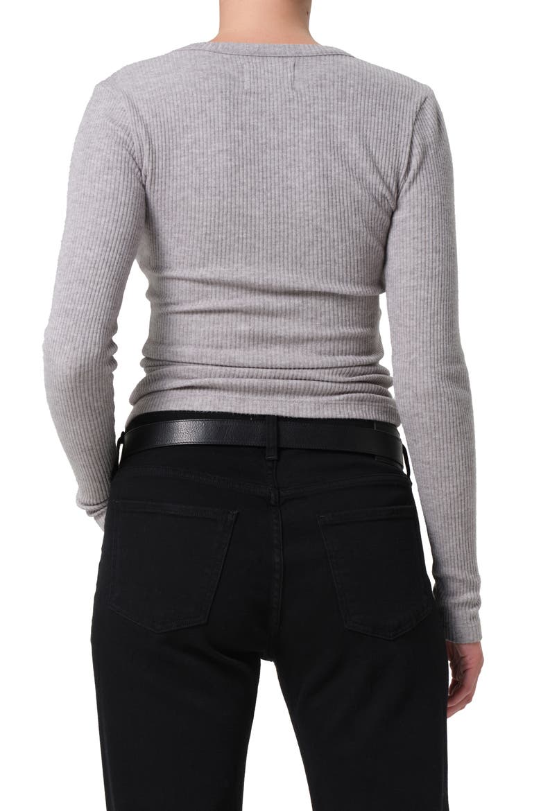 Bina Rib Crewneck Sweater, Alternate, color, HEATHER GREY