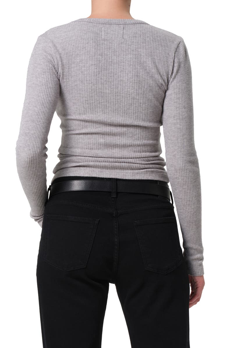 Citizens of Humanity Bina Rib Crewneck Sweater, Alternate, color, Heather Grey