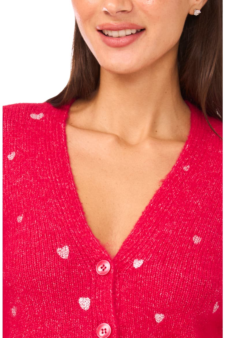 Foil Heart Cardigan, Alternate, color, BRIGHT ROSE