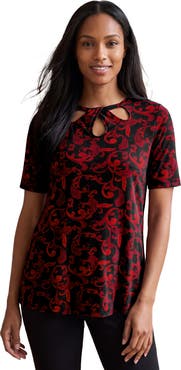 Jessica London Stretch Knit Cutout Swing Tunic