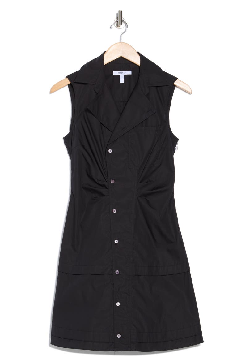Satina Cotton Shirtdress, Alternate, color, BLACK