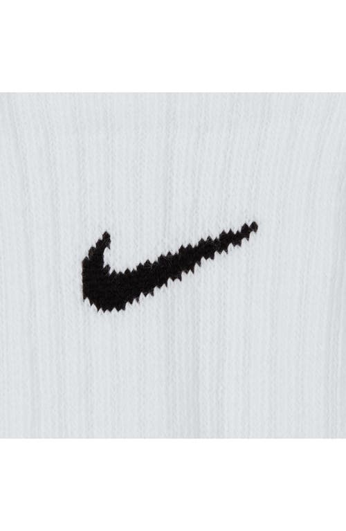 Nike Kids' Dri-fit Perforated Cushioned Crew Socks In 100 White/black