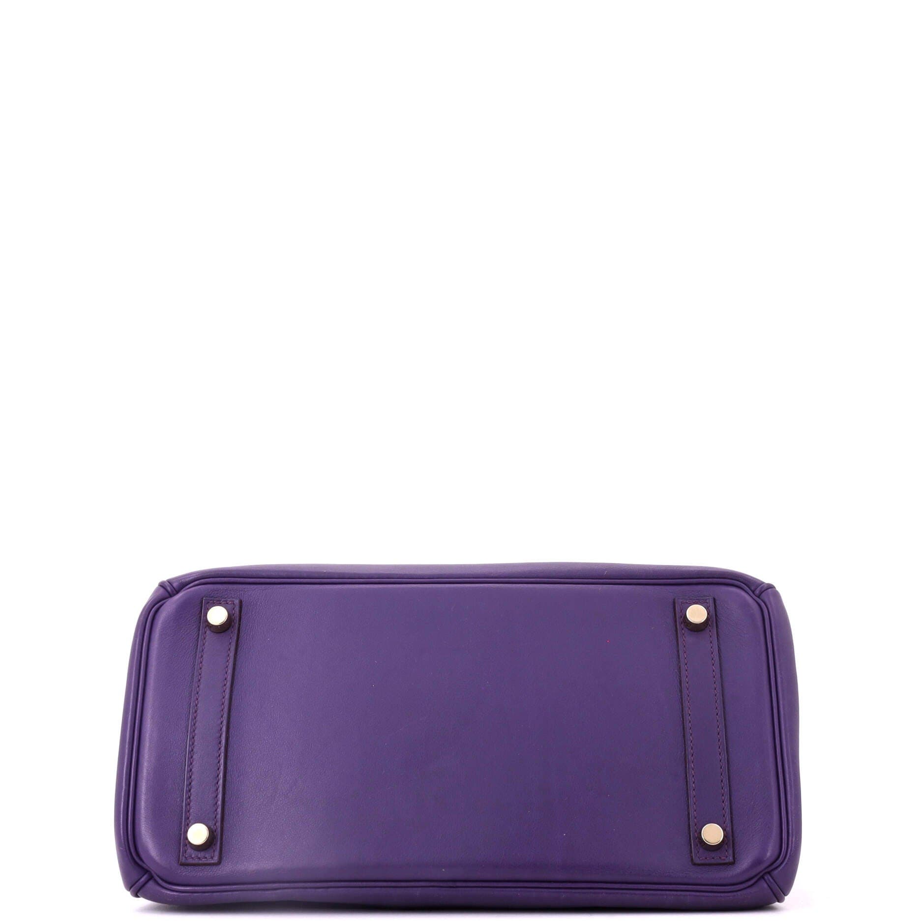 Pre-Owned Hermes Birkin Handbag Purple Swift with Gold Hardware 30, Alternate, color, Ultraviolet