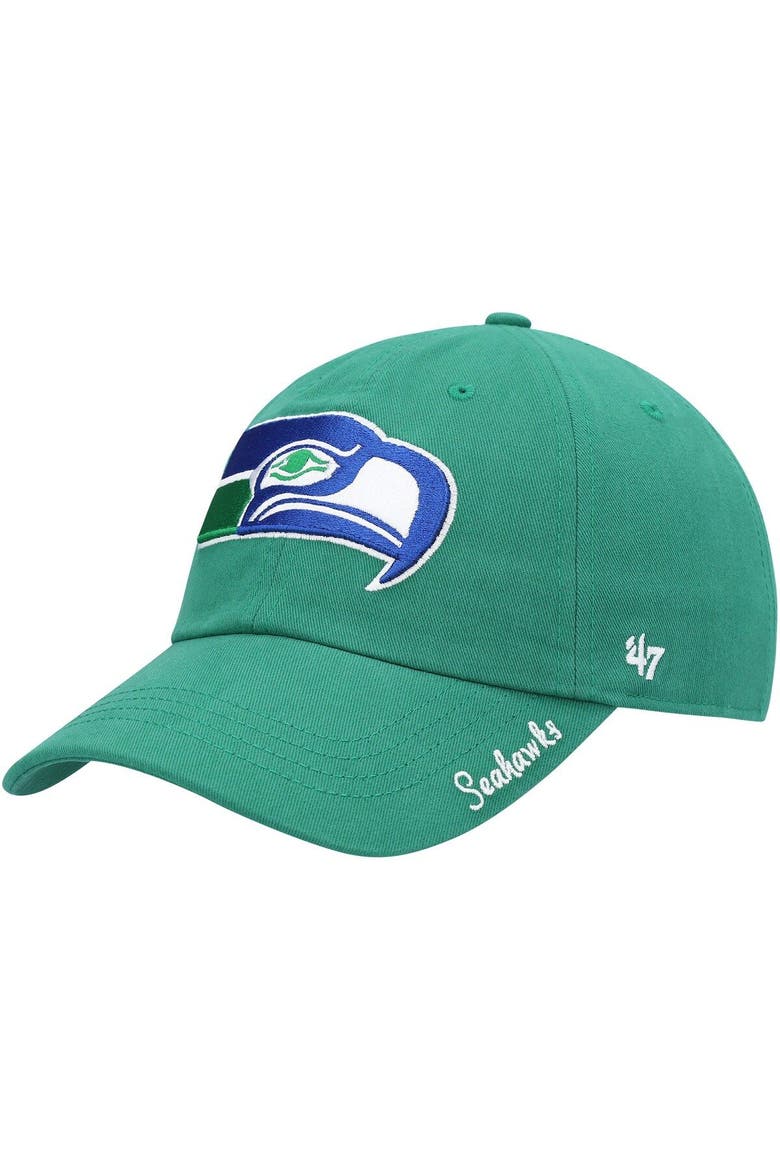 Women's '47 Green Seattle Seahawks Miata Clean Up Legacy Adjustable Hat, Main, color, Green