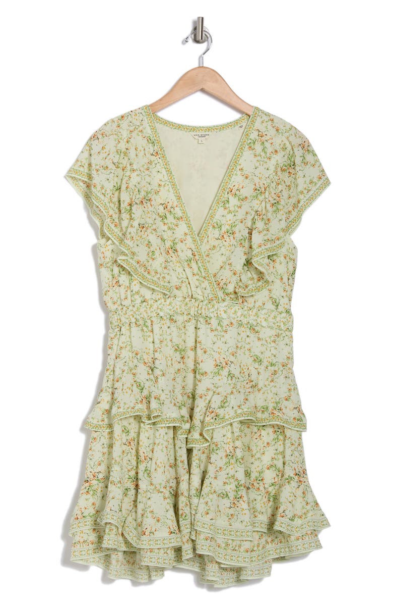 MAX STUDIO Floral Ruffle Minidress, Alternate, color,