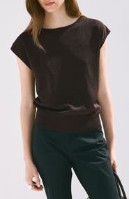 MANGO BOAT-NECK KNITTED TOP