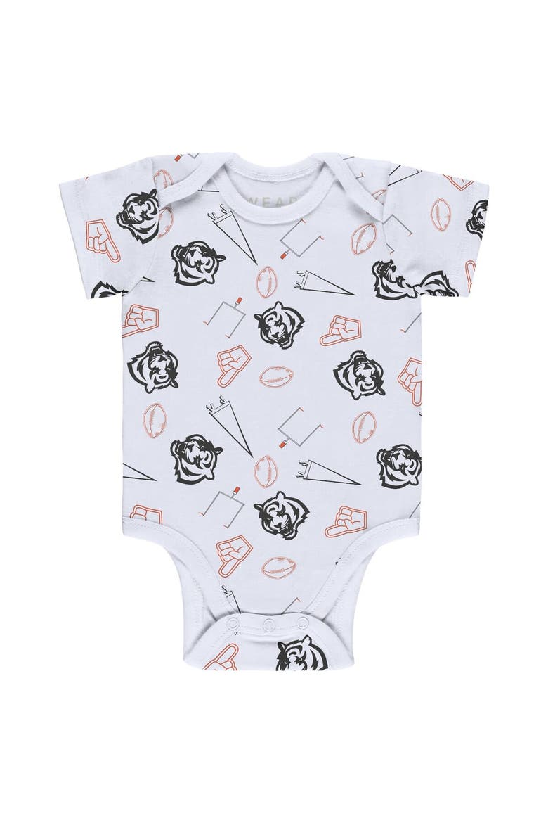 Newborn & Infant WEAR by Erin Andrews Gray/Black/White Cincinnati Bengals Three-Piece Turn Me Around Bodysuits & Pant Set, Alternate, color, Gray