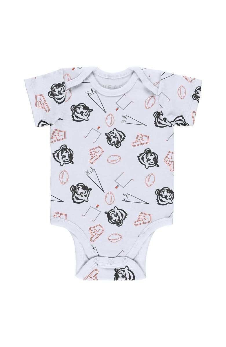 WEAR by Erin Andrews Newborn & Infant WEAR by Erin Andrews Gray/Black/White Cincinnati Bengals Three-Piece Turn Me Around Bodysuits & Pant Set, Alternate, color,