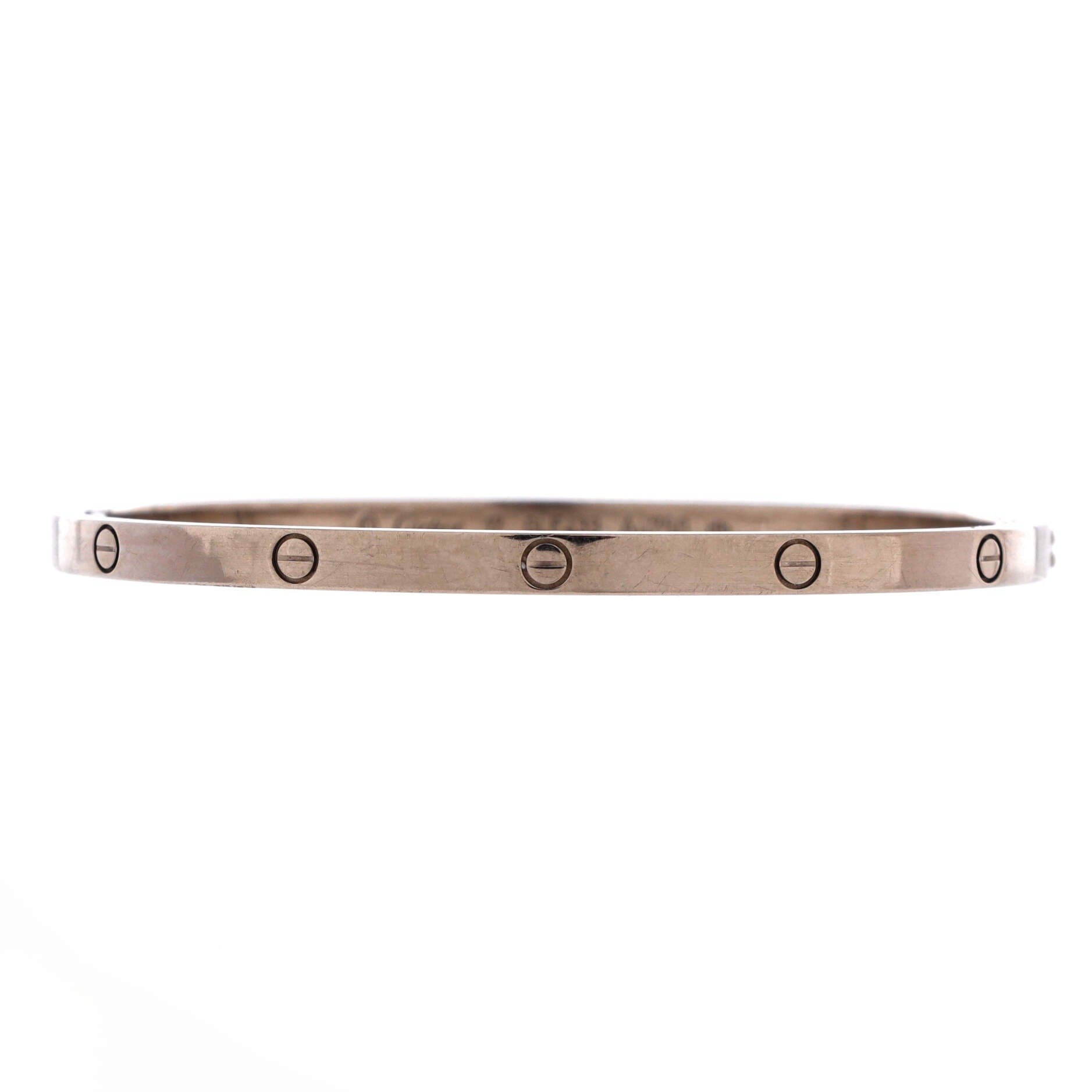 Love Bracelet 18K White Gold Small, Main, color, Metallic Gold