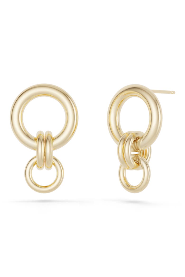Canis Drop Earrings, Main, color, YELLOW GOLD