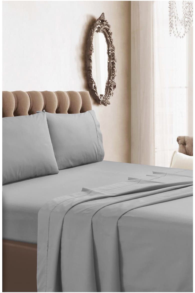 350 Thread Count Cotton Percale Sheet Set, Alternate, color, SILVER