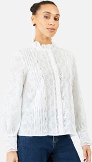 Yumi Lace Detail Cotton Blouse