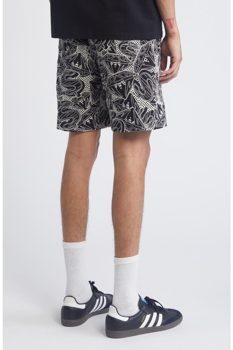 Diamond Dollars Cotton Drawstring Shorts, Alternate, color, G-BLACK