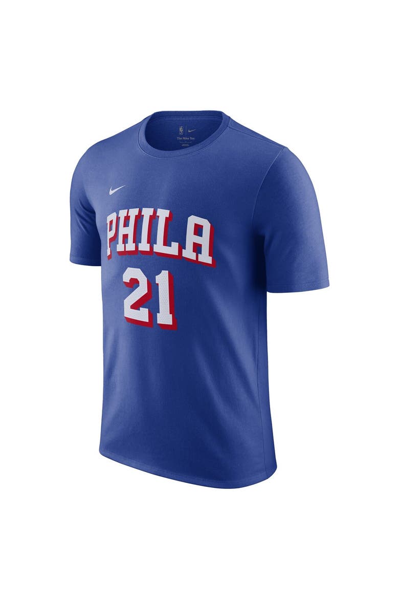 Men's Nike Joel Embiid Royal Philadelphia 76ers Name & Number T-Shirt, Alternate, color, Royal