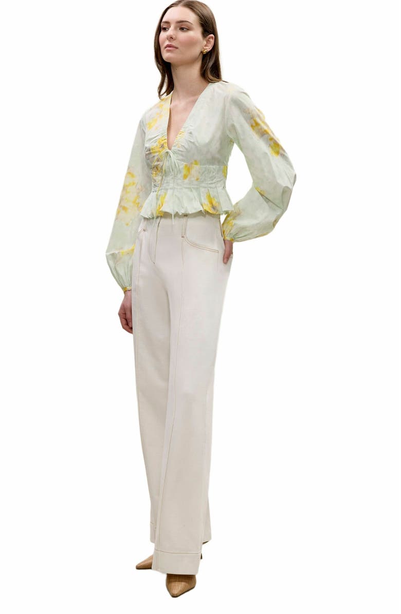 Rebecca Taylor Yara Poplin Blouse, Alternate, color, Sage Combo