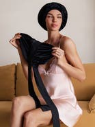 SILKSILKY Pure Silk Double-layer Bonnet - With Adjustable Long Tie