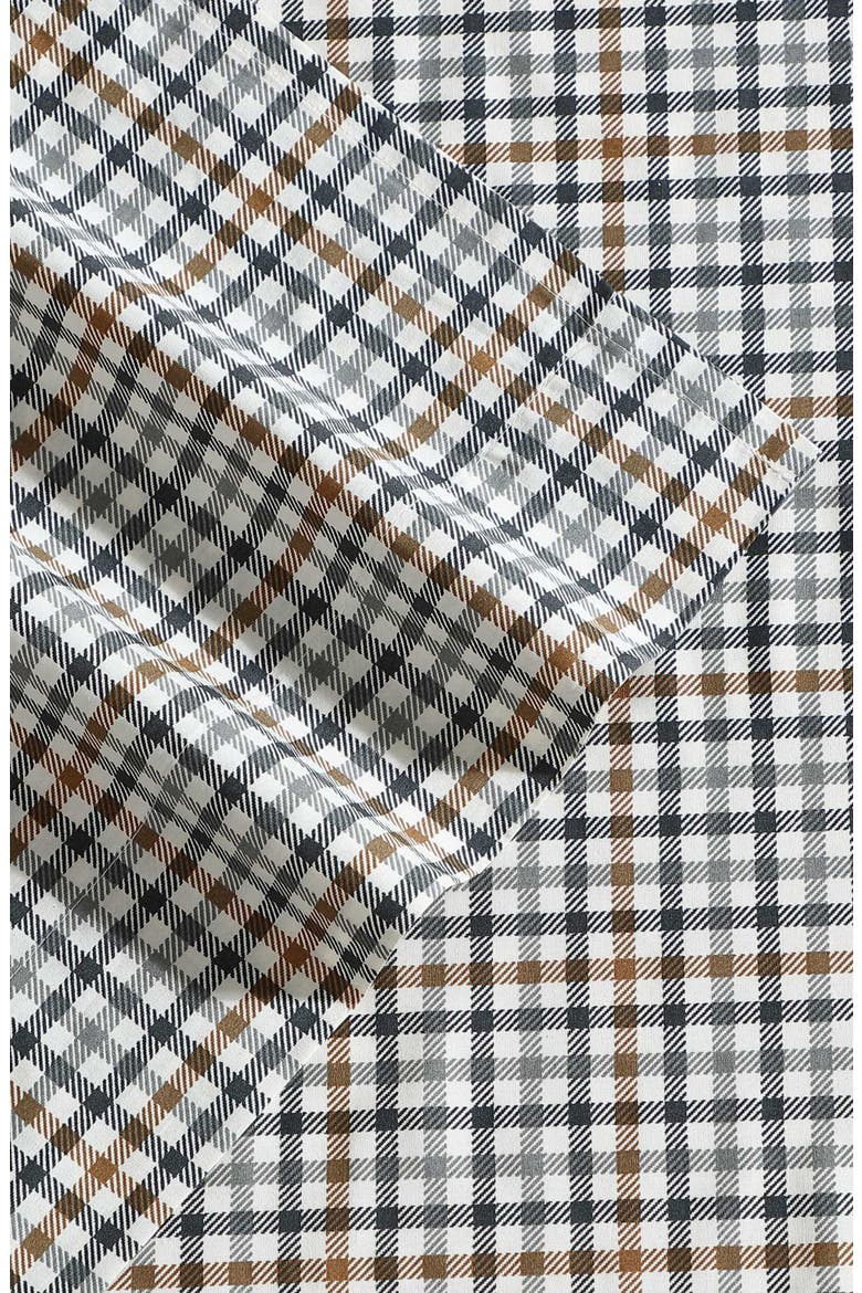 Griffin Plaid Cotton Percale Sheet Set, Alternate, color, WHITE MULTI