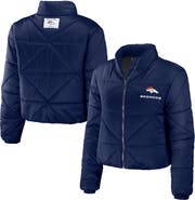 WEAR by Erin Andrews Women's WEAR by Erin Andrews Navy Denver Broncos Cropped Puffer Full-Zip Jacket