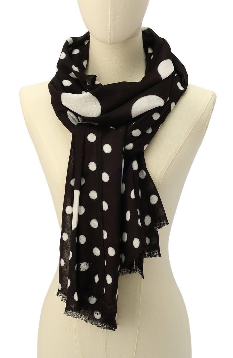 Kate Spade New York breezy dot oblong scarf, Alternate, color, 
