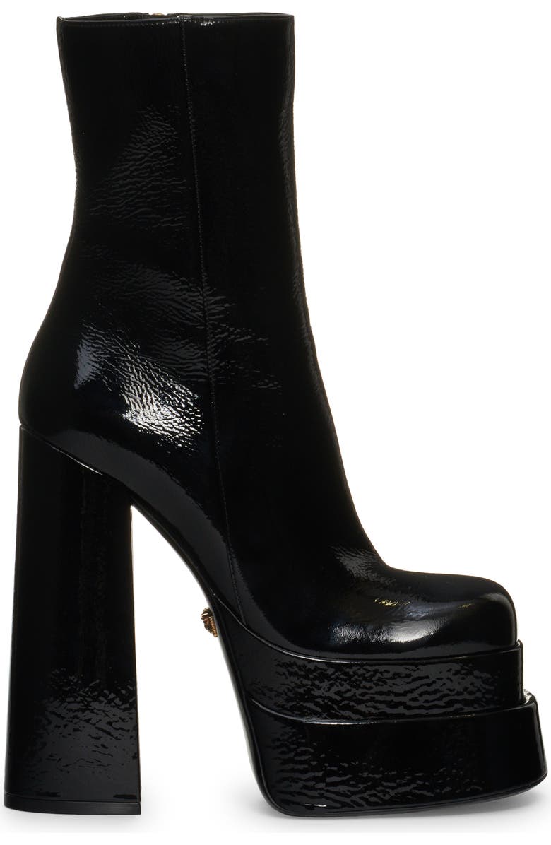 Versace Patent Leather Platform Bootie, Alternate, color,