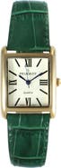 Peugeot Roma Tank Leather Strap Watch - 26x32MM