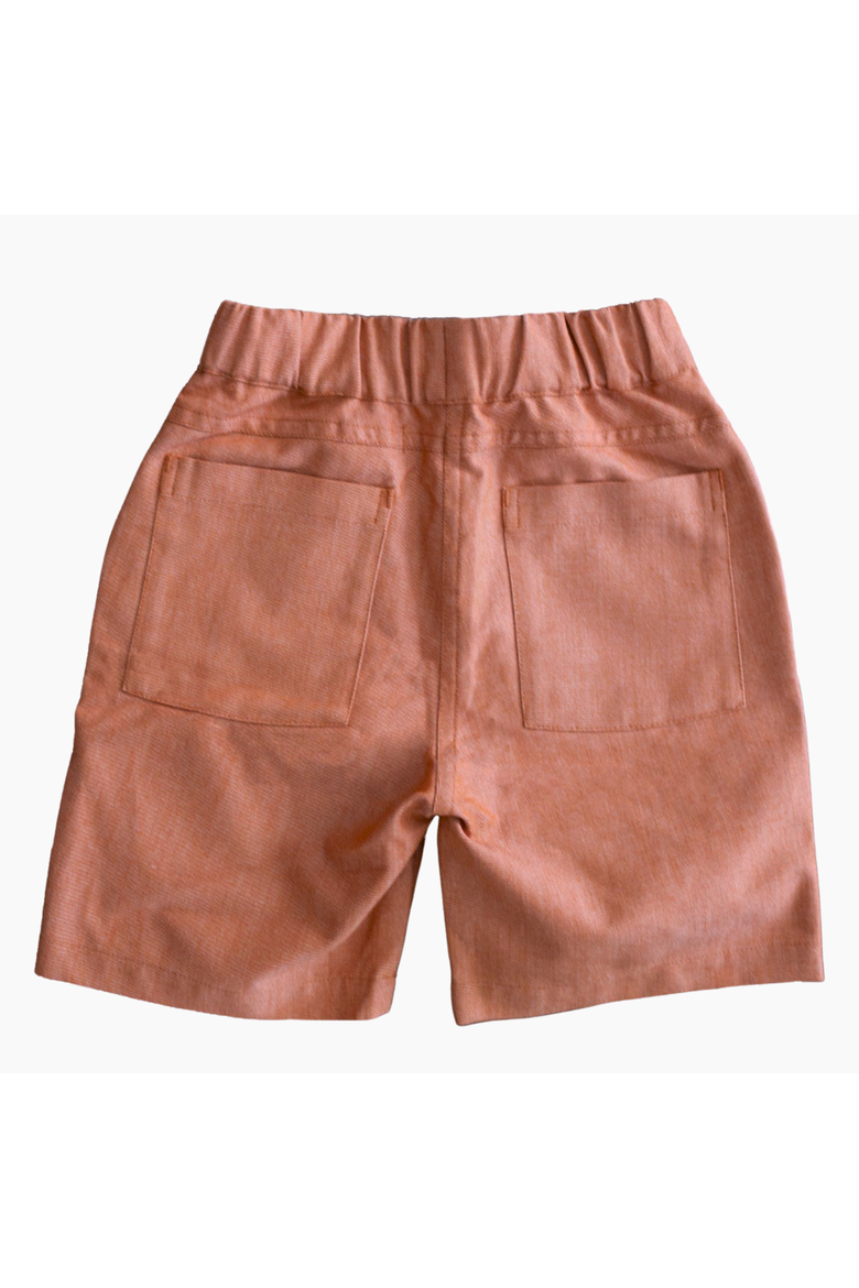 Kids’ Jules Organic Cotton Chambray Shorts, Alternate, color, Orange Chambray