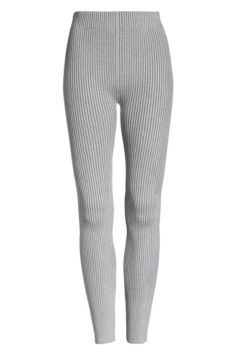 Cottonsilk™ Organic Cotton Blend Rib Leggings, Alternate, color, MELLOW GREY HEATHER