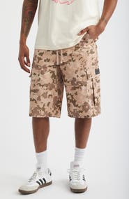 Billionaire Boys Club Drill Camo Print Cotton Blend Cargo Shorts
