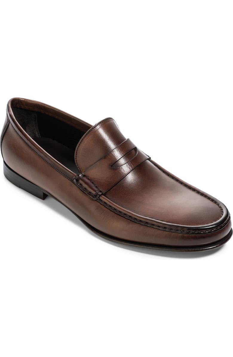 TO BOOT NEW YORK Clapton Penny Loafer, Main, color, Burnished Brown