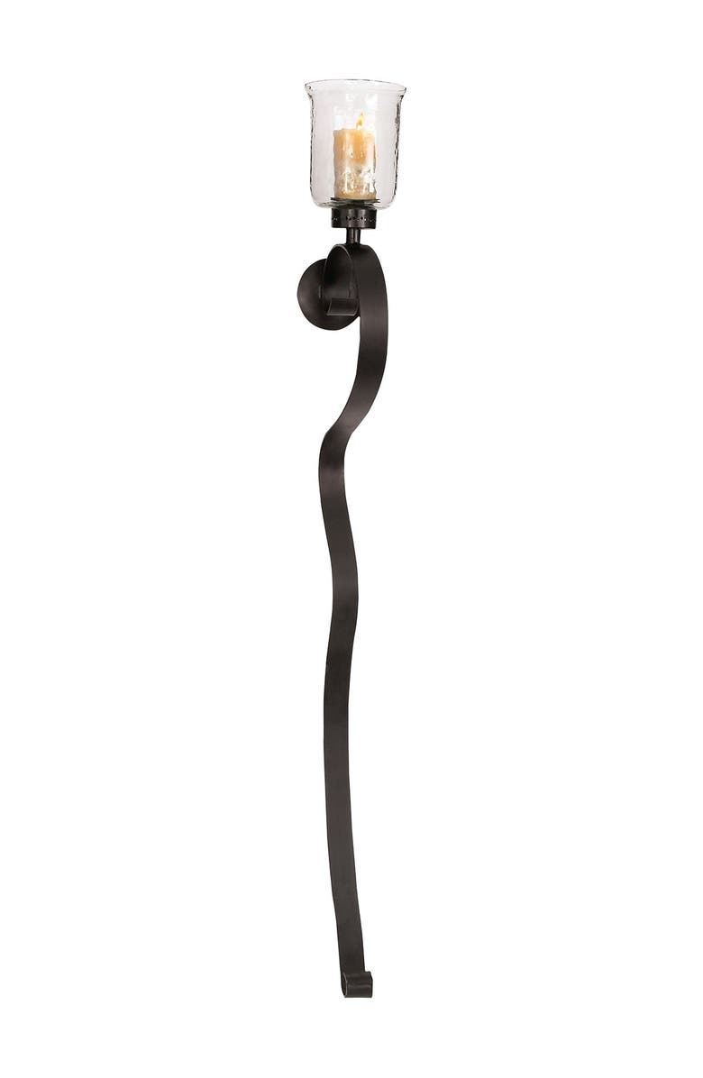 SONOMA SAGE HOME Black Metal Handmade Pillar Scroll Wall Sconce ...