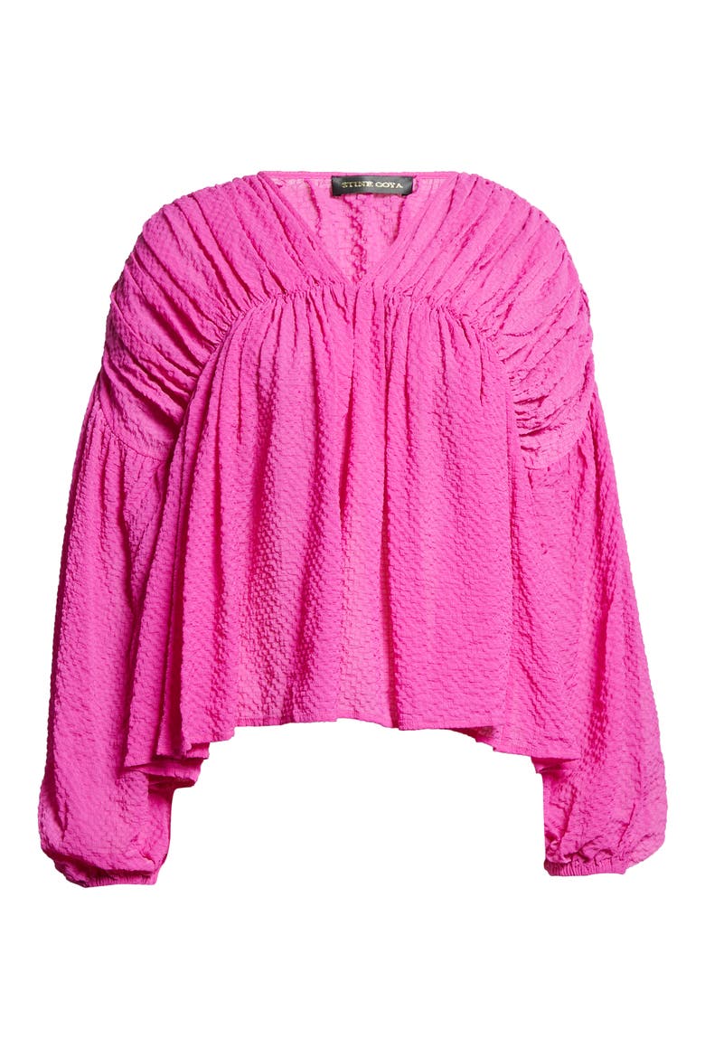Maelys Gathered Top, Alternate, color, FLAMINGO