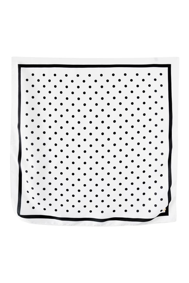 Hepburn Polka Dot Hair Scarf, Main, color, CREAM/ BLACK