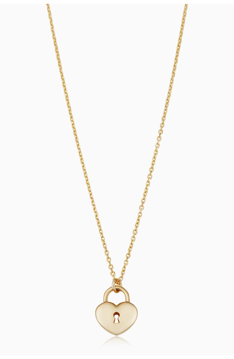 Oradina 14K Yellow Gold Unlock My Heart Pendant Necklace, Main, color, Yellow Gold