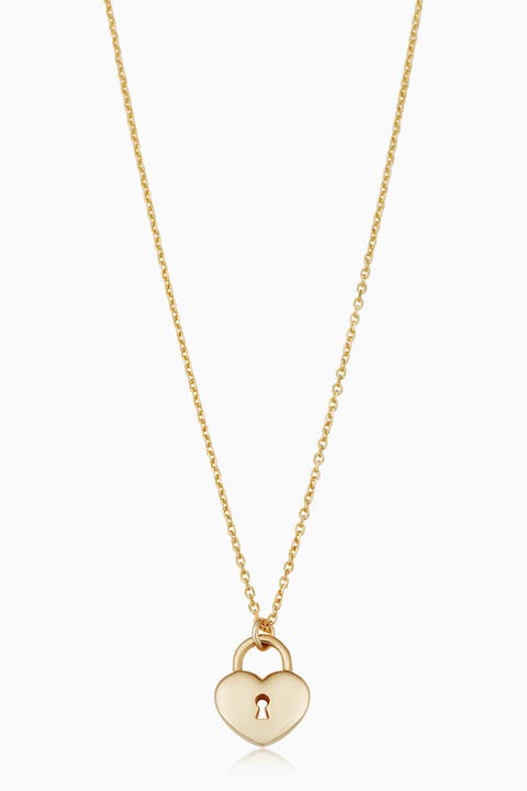 14K Yellow Gold Unlock My Heart Pendant Necklace
