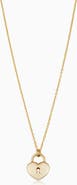 Oradina 14K Yellow Gold Unlock My Heart Pendant Necklace