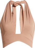 Naked Wardrobe Crossover Halter Crop Top