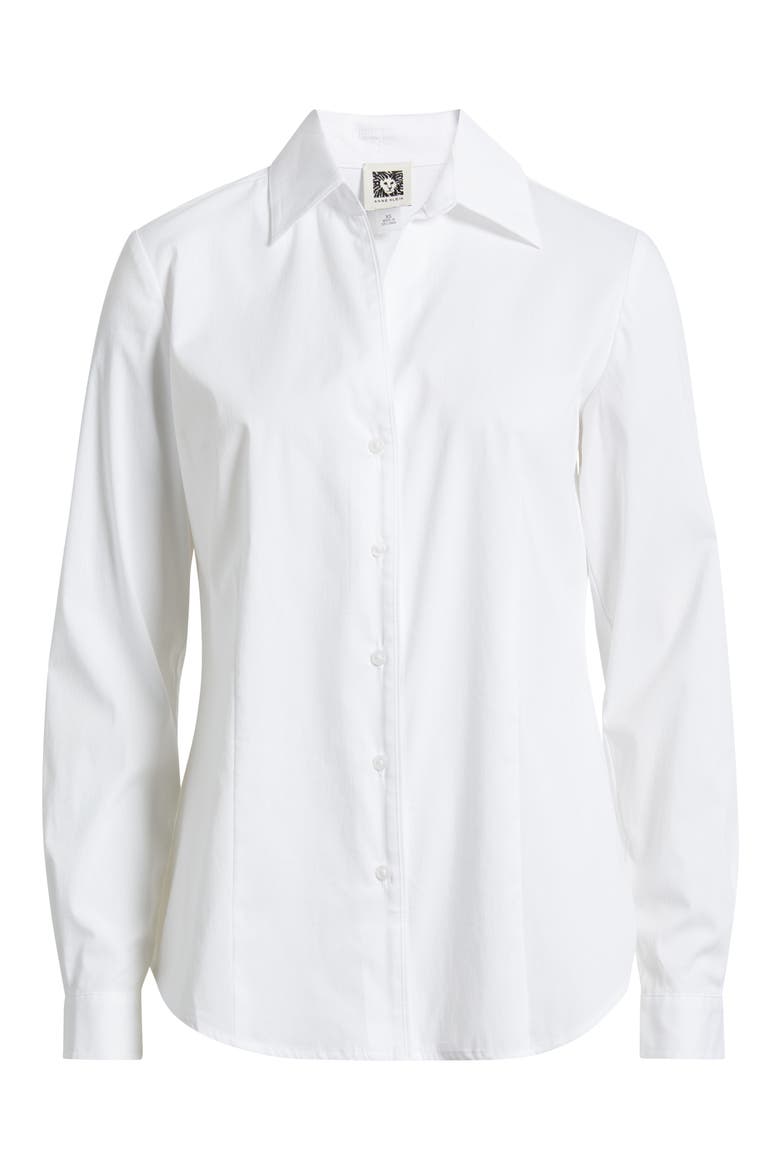 Cotton Blend Poplin Button-Up Shirt, Alternate, color, BRIGHT WHITE