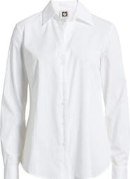 Anne Klein Cotton Blend Poplin Button-Up Shirt