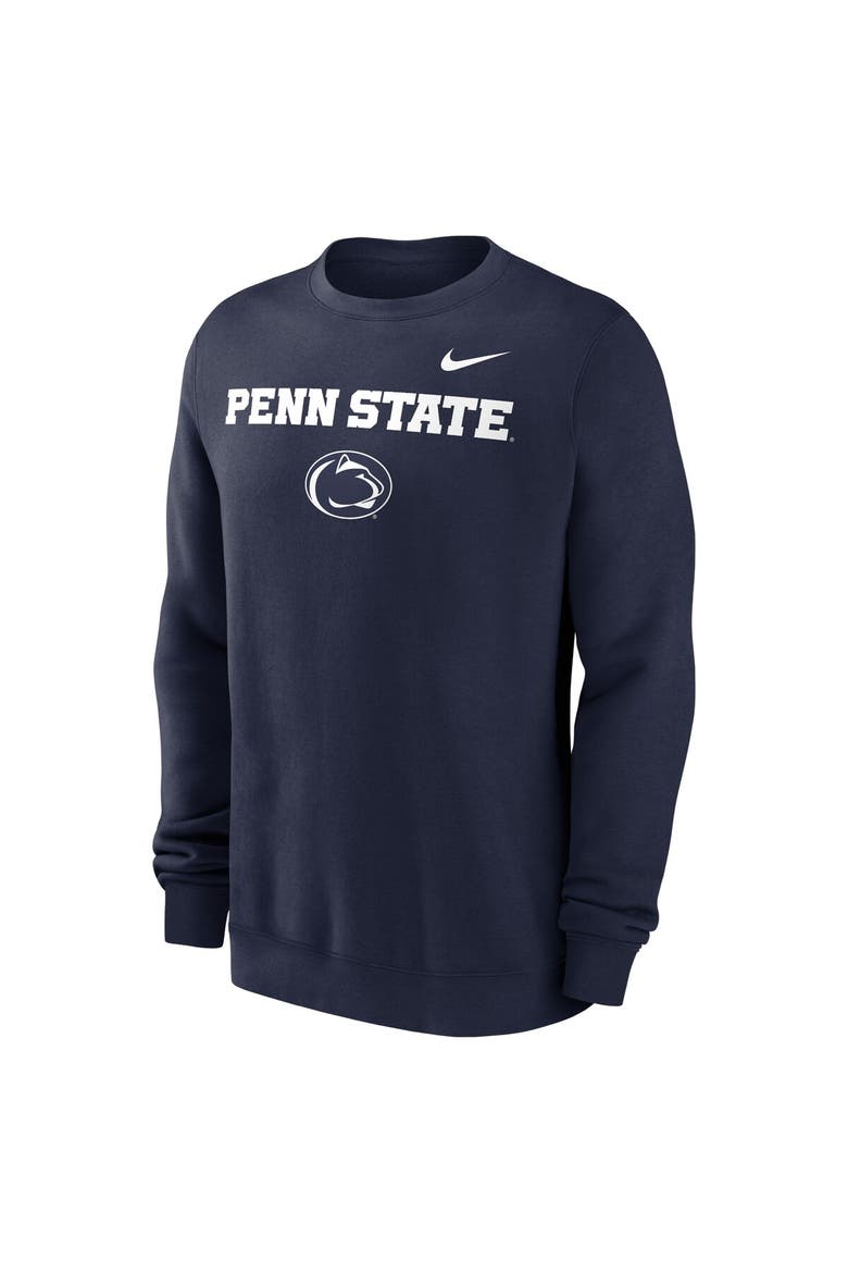 Men's Nike Navy Penn State Nittany Lions Primetime Primary Stack Pullover Sweatshirt, Alternate, color, Navy