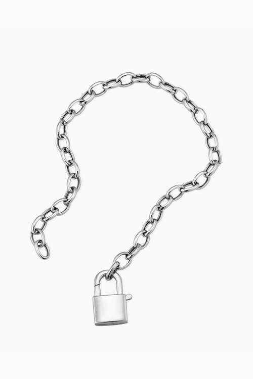 Oradina Sterling Silver Lock It Up Connector Clasp Bracelet In Silver