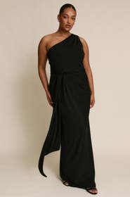 Six Stories One Shoulder Drape Stretch Bridesmaid