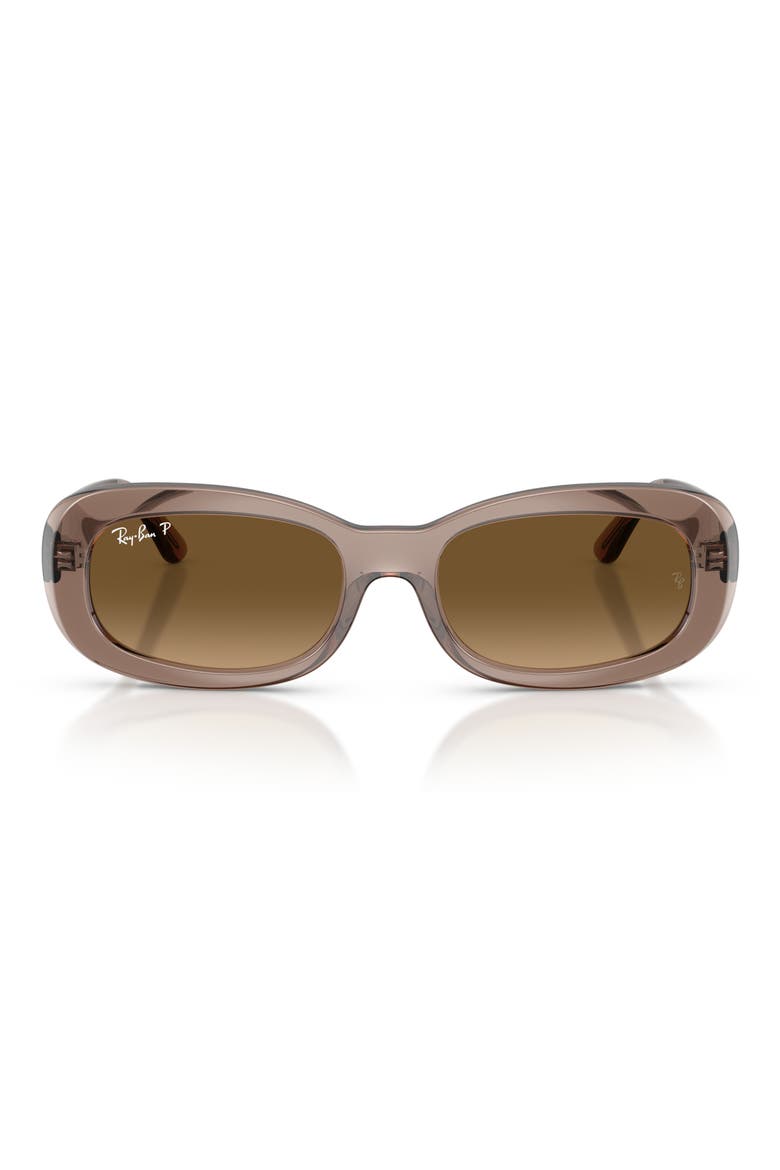 56mm Polarized Oval Sunglasses, Main, color, BEIGE