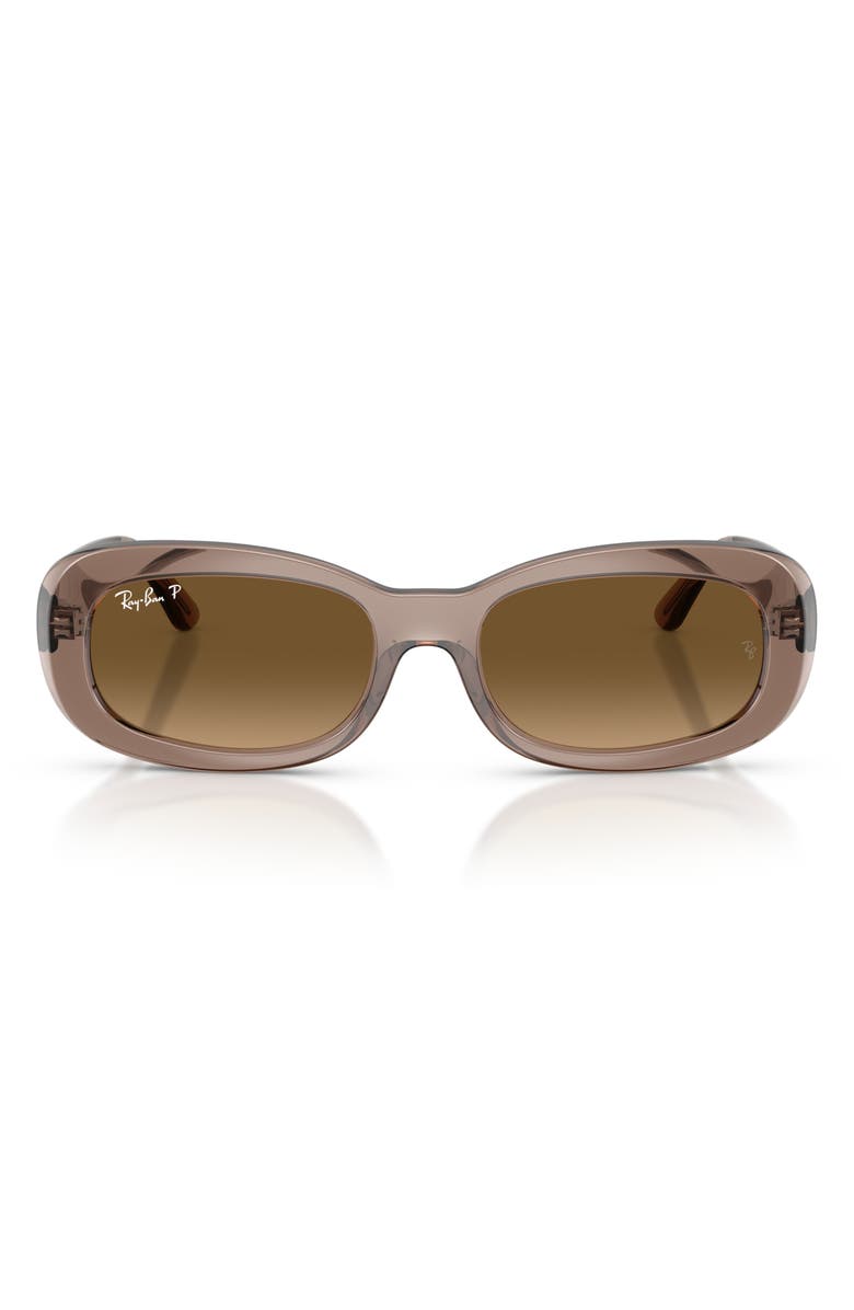 Ray-Ban 56mm Polarized Oval Sunglasses, Main, color, Beige