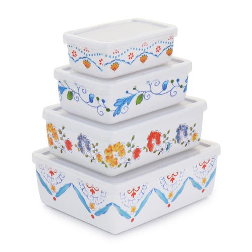 Gibson Home 8 Piece Anaya Rectangular Nesting Food Storage Set In Multi