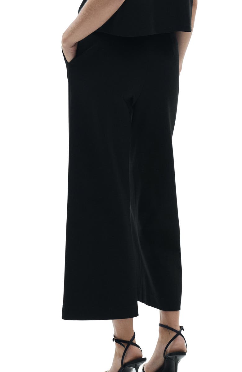 MANGO Wide Leg Knit Crop Pants, Alternate, color, 