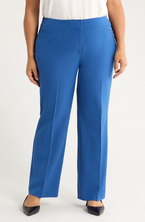 Flat Front Slim Pants (Plus)