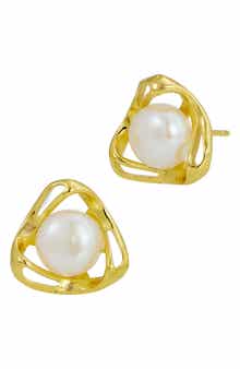 SAVVY CIE JEWELS Freshwater Pearl Stud Earrings