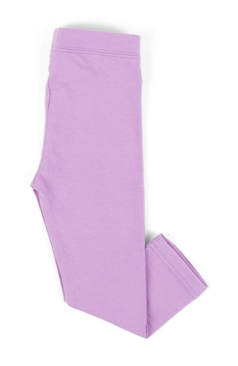 Leveret Girls Cotton Leggings, Solid Colors, Alternate, color, Purple