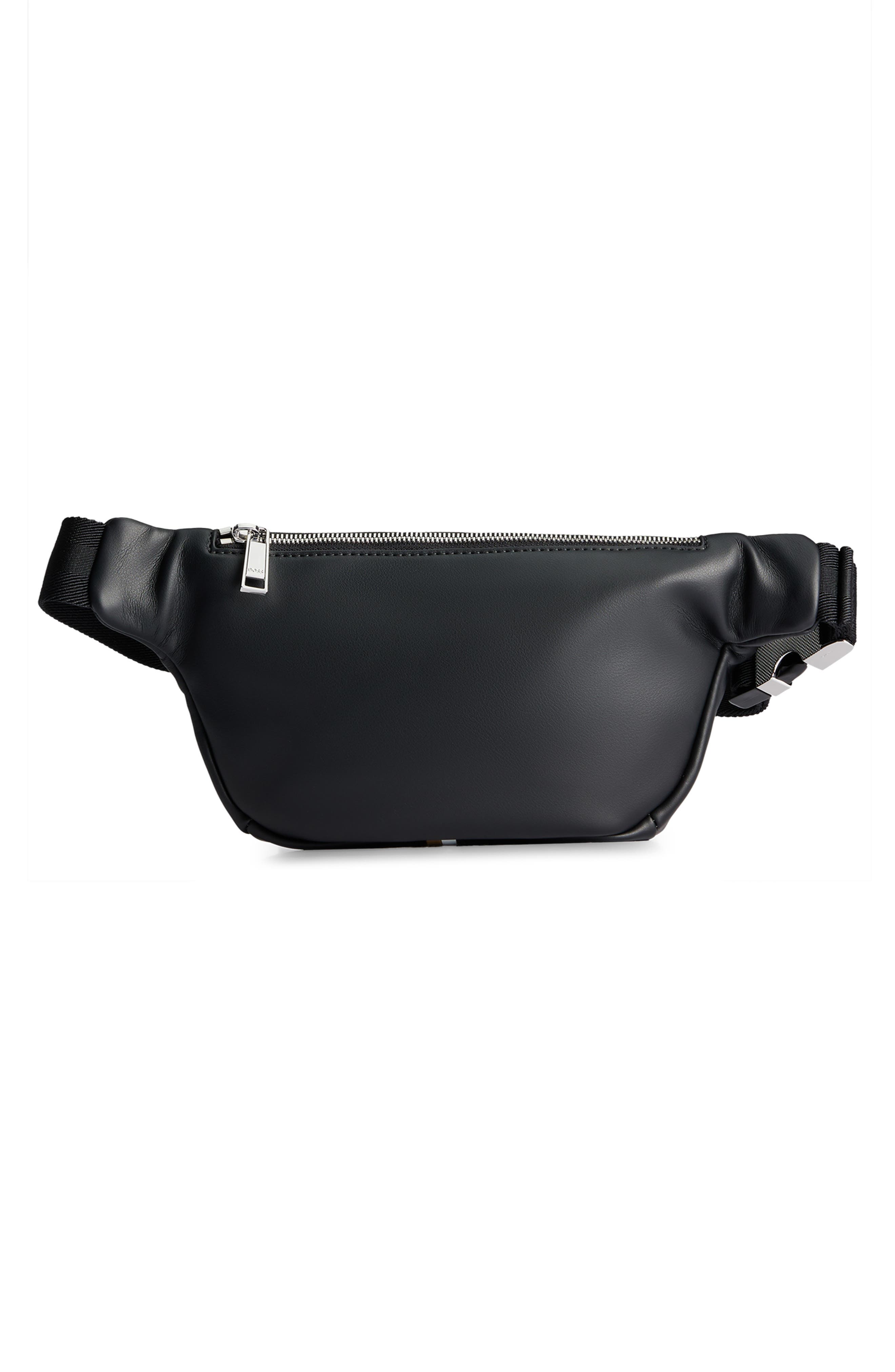 BOSS Ray Stripe Faux Leather Belt Bag, Alternate, color, 