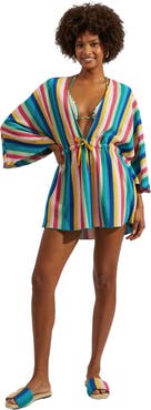 La DoubleJ Costiera Mini Dress Multicolor Turquoise